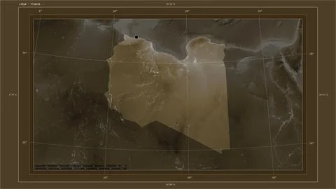 Libya highlighted - composition. Sepia Stock Illustration