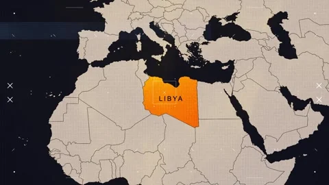 Libya HUD News Map Stock Footage 275304015