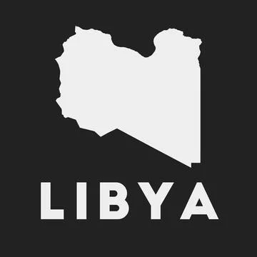 Libya icon. Country map on dark background. Stylish Libya map with country .. Stock Illustration