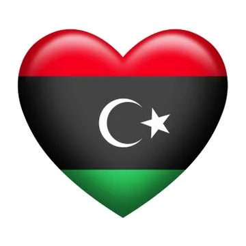 Libya Insignia Heart Shape Stock Illustration