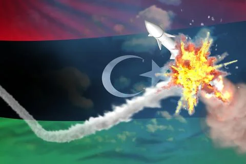 Libya intercepted ballistic missile Stock Illustration
