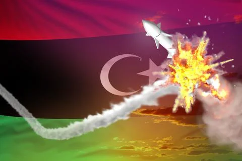 Libya intercepted ballistic warhead Stock Illustration