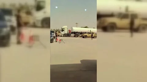 Libya: Libyan PM Refuels Amid Long Queues at Libyan Fuel Station Stock Footage 344720525