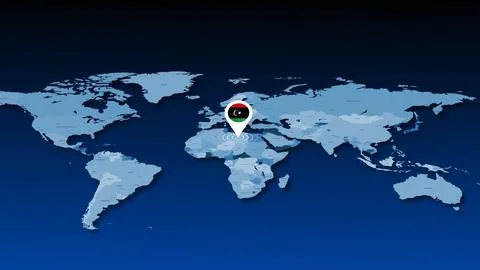Libya location tracking earth map Stock Illustration