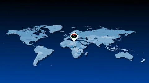 Libya location tracking on earth map Stock Illustration