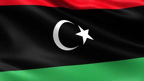 Libya Looping Flag 4K, Seamless looping with highly detailed fabric texture Stock Footage 106509497