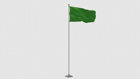 Libya  Looping Of The Waving flag Pole With Alpha Video stock 161755873