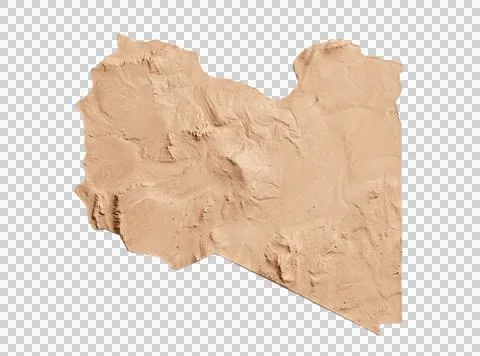 Libya map 3d relief surface desert country topographic atlas geographic con.. Stock Photos