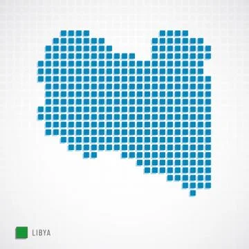 Libya map and flag icon Illustrazione stock