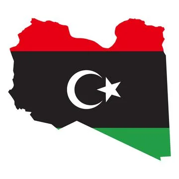 Libya map and flag on white background. Libya National Map with flag sign. 스톡 일러스트