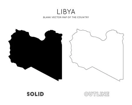 Libya map. Blank vector map of the Country. Borders of Libya for your infog.. Stock Illustration