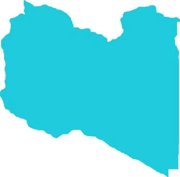 Libya MAP in Blue, Country Map, Libya, Border Map, Border line of Libya, Ge.. Stock Illustration