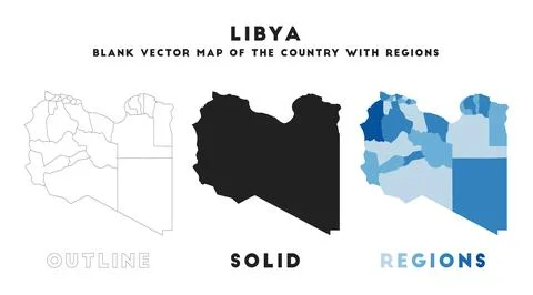 Libya map. Borders of Libya for your infographic. Vector country shape. Vec.. Stock Illustration