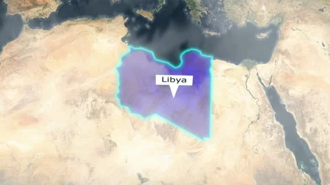 Libya Map - Clouds Effect Stock Footage 267025762