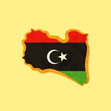 Libya - Map colored with the flag Stock Illustration
