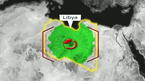 Libya Map - Cyber Attack 스톡 동영상 268671782