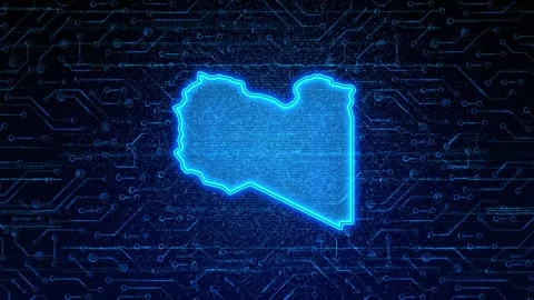 Libya Map Digital Technology Opener Stock Footage 335081490