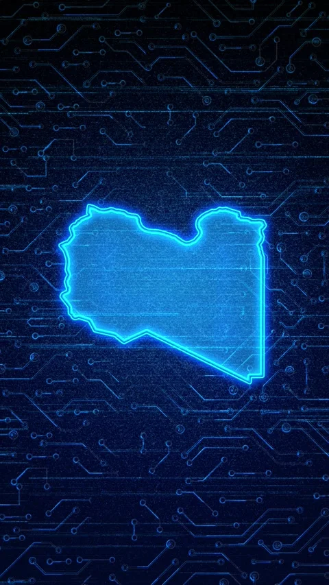 Libya Map Digital Technology Opener Stock-Footage 336313048