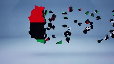 Libya Map With Flag Stock Footage 323791821