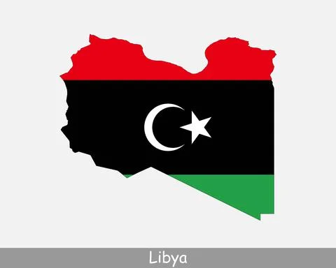 Libya Map Flag Stock Illustration