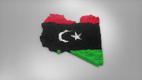 Libya Map with Flag Intro Background Stock-Footage 315164476