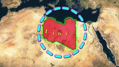 Libya Map Stock Footage 244968092