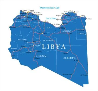 Libya map Stock Illustration