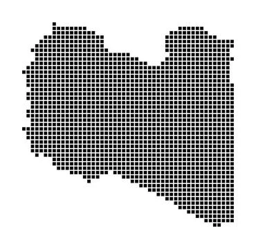 Libya map. Map of Libya in dotted style. Borders of the country filled with.. Illustrazione stock