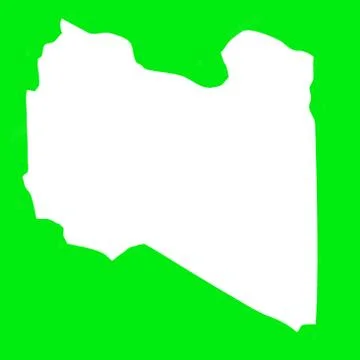 Libya Map Outline on Green Screen Illustrazione stock