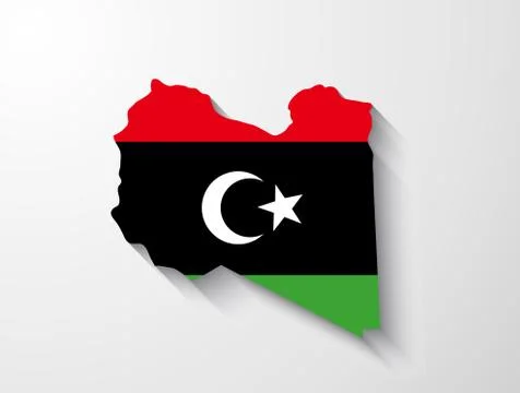 Libya map with shadow effect Stock Illustration