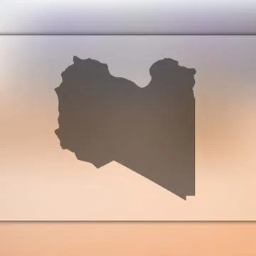 Libya map. Vector silhouette of Libya. Blurred background Stock Illustration