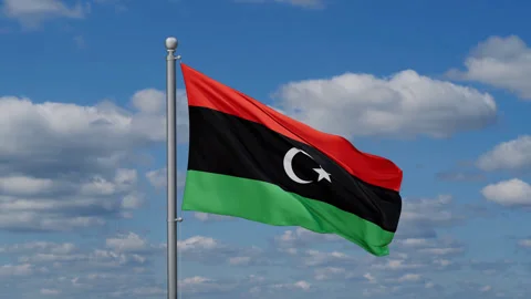 Libya national flag Stock Footage 279245279