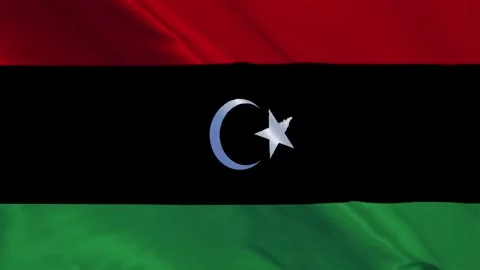 Libya National Waving Flag, Motion Animation of Libya National Flag Stock Footage 304023302