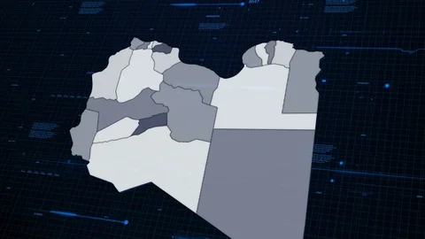 Libya network map Stock Footage 87978159
