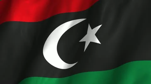 Libya New Waving Flag Stock Footage 12299952