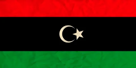 Libya  paper  flag Stock Illustration