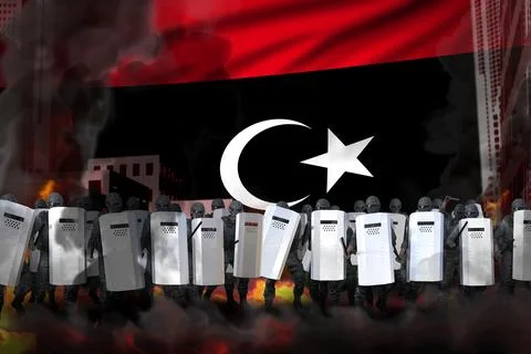 Libya protest fighting concept Stock Illustration