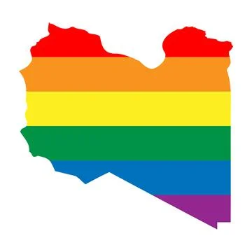 Libya rainbow vector map Stock Illustration