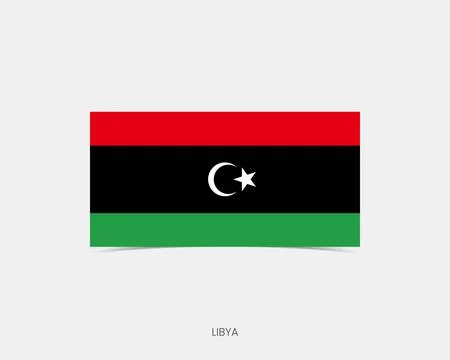Libya Rectangle flag icon with shadow. Stock Illustration