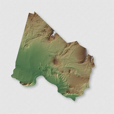 Libya Rotating 3D Relief Map Seamless Loop, Alpha Channel 4K Stock Footage 340710663