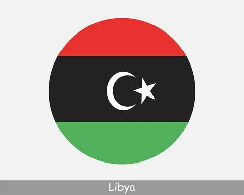 Libya Round Flag Illustrazione stock