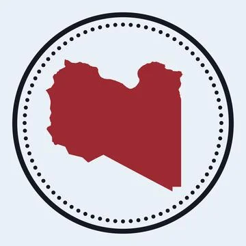 Libya round stamp. Round logo with country map and title. Stylish minimal L.. Stock Illustration
