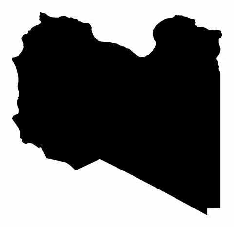 Libya silhouette map Illustrazione stock