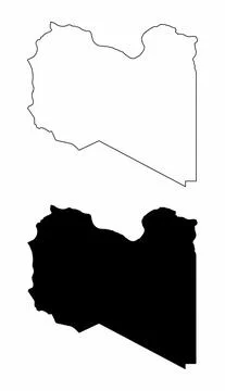 Libya silhouette maps Stock Illustration