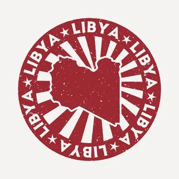 Libya stamp. Travel red rubber stamp with the map of country, vector illust.. Stock Illustration
