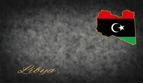 Libya Symbols, Map of Libya Stock Illustration