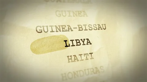 Libya Text Highlight Animation  Documentary Style Effect Stock Footage 323296747