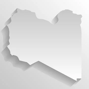Libya vector country map silhouette Stock Illustration