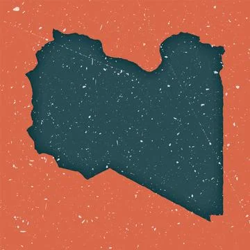 Libya vintage map. Grunge map of the country with distressed texture. Libya.. Stock Illustration