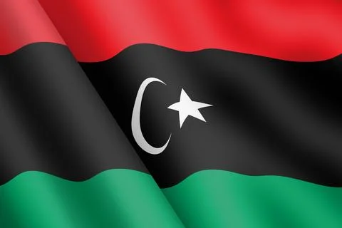 Libya waving flag 3d illustration Stock Illustration